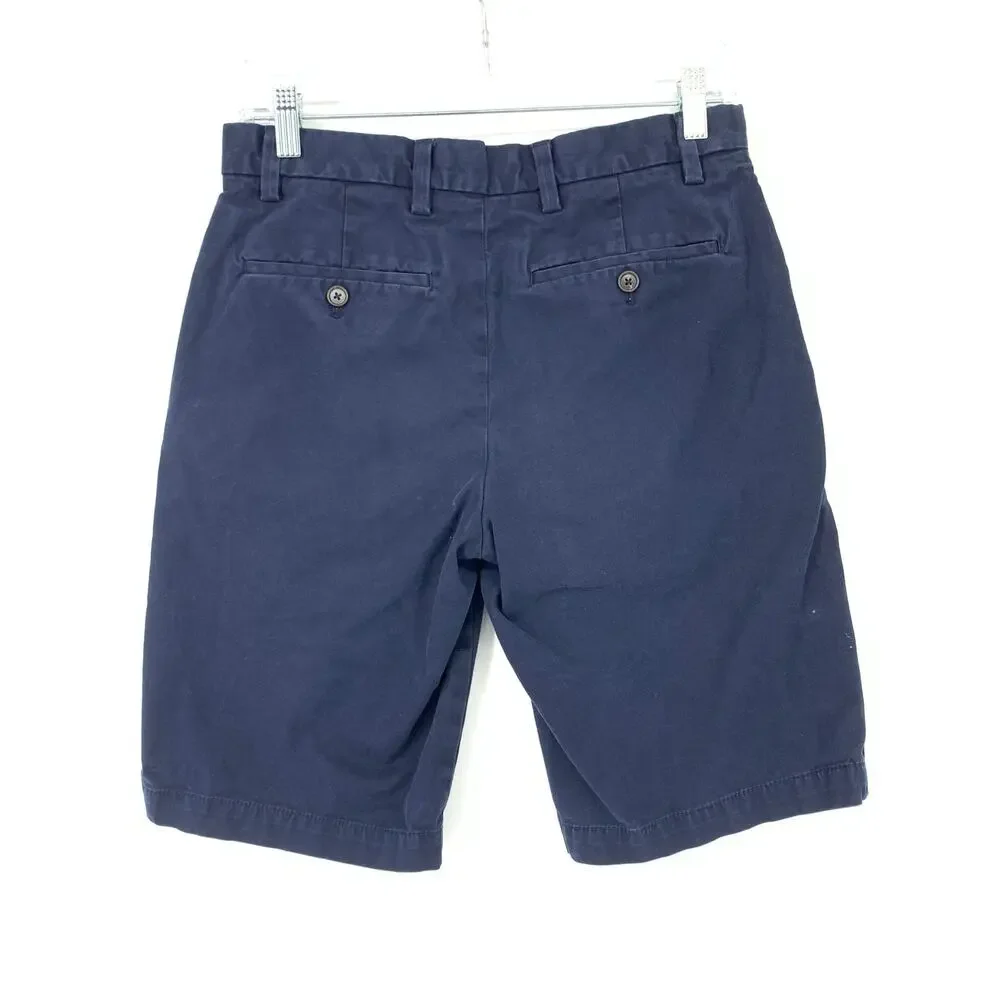 Banana Republic Shorts Men's Size 28 Emerson Relaxed-Fit  Flat Front Chino Blue